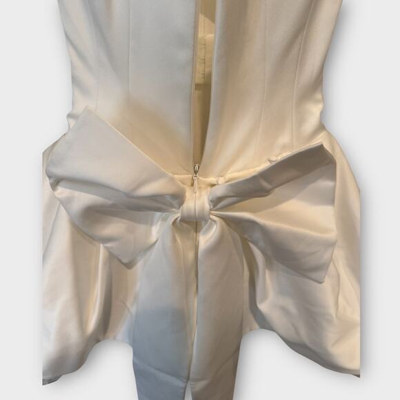 HOUSE OF CB Noele Bow Strapless Satin Mini Gown Size XS - Picture 12 of 16